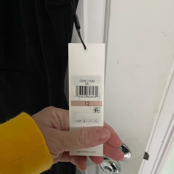 NEVER WORN Calvin Klein Black Classic Dress Size 12. New TagsON w/ Gold Zipper. - Picture 5 of 5